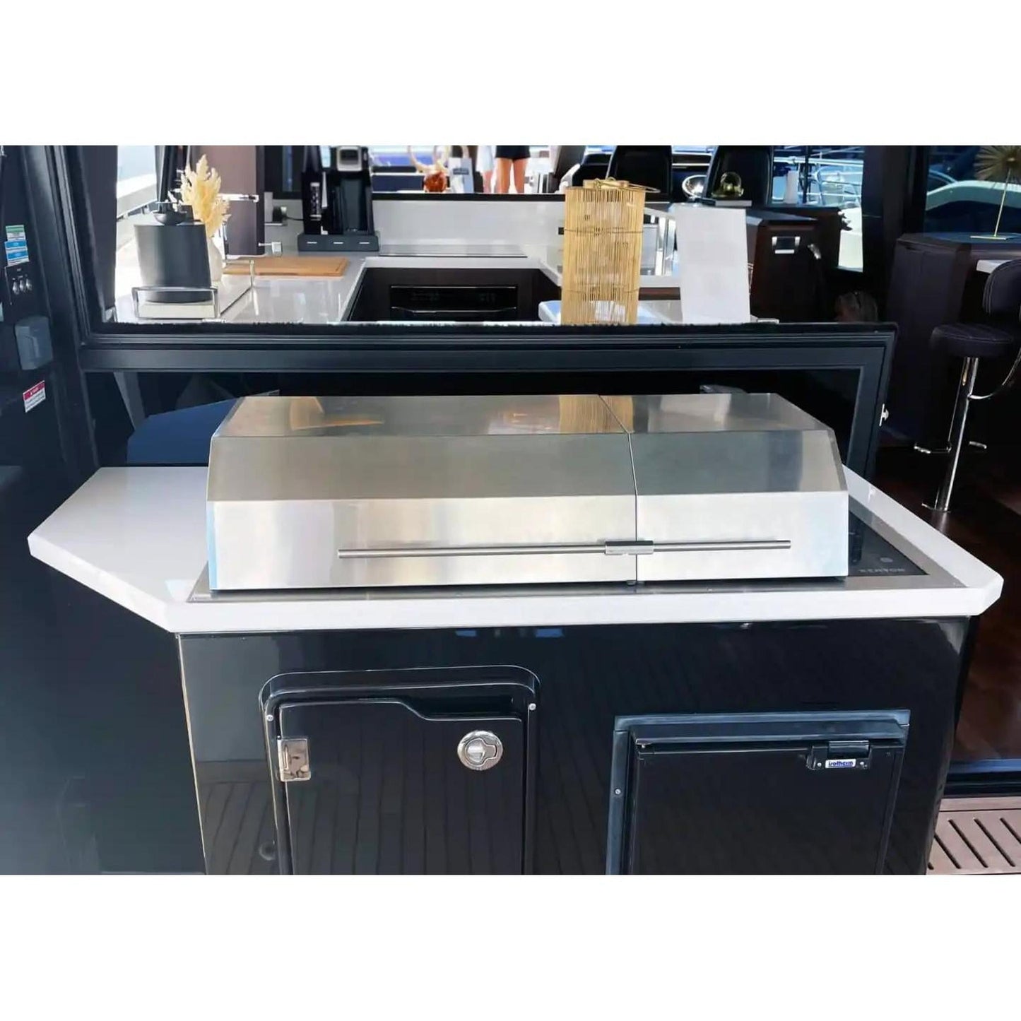 Kenyon Big American 41" 240V 3-Burner Two-Lid Built-In Electric Grill With IntelliKEN Touch Control