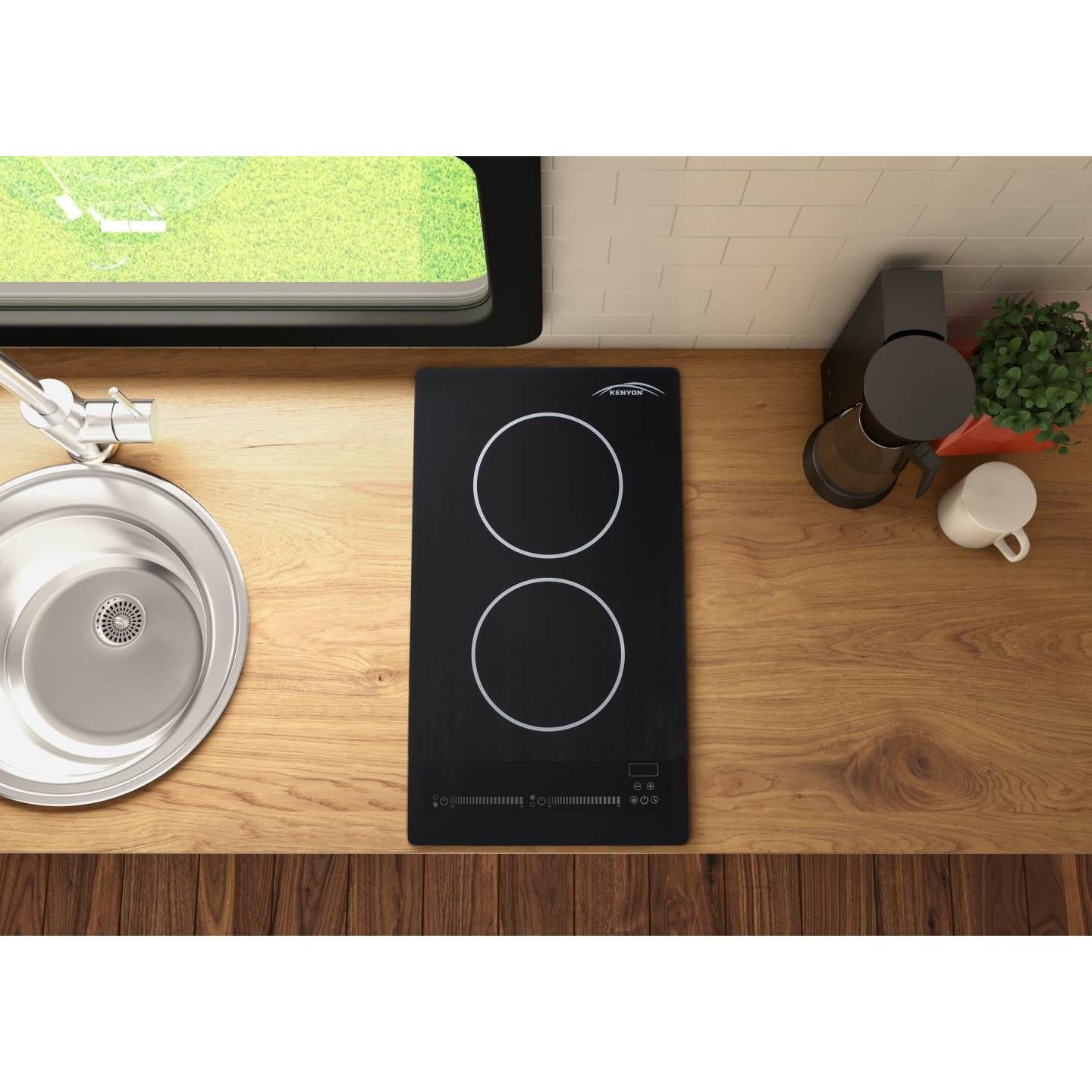 Kenyon Bridge Induction 21" 2-Burner Black 120V Portrait-Mount Electric Cooktop With SilKEN Mat