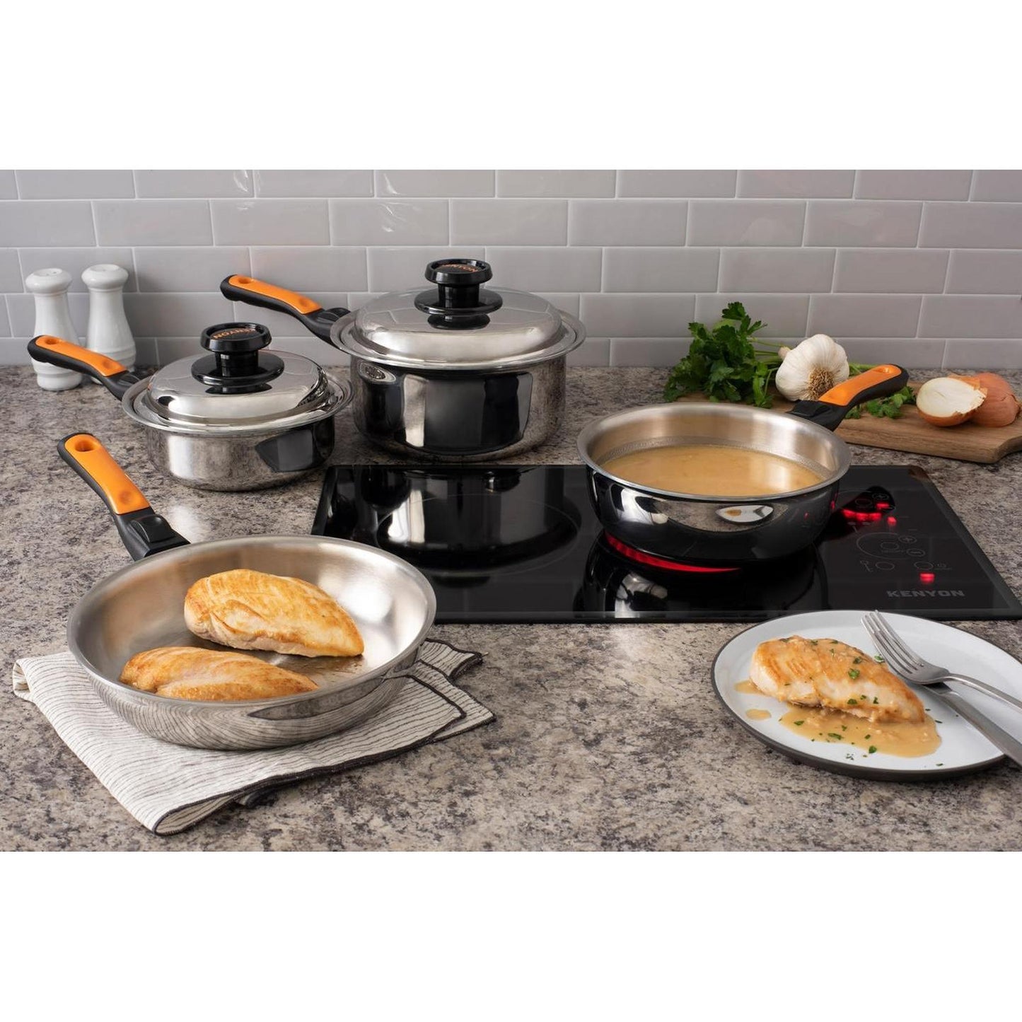 Kenyon Lite-Touch Q Cortez 21" 2-Burner Black 120V Portrait-Mount Electric Cooktop With Touch Control