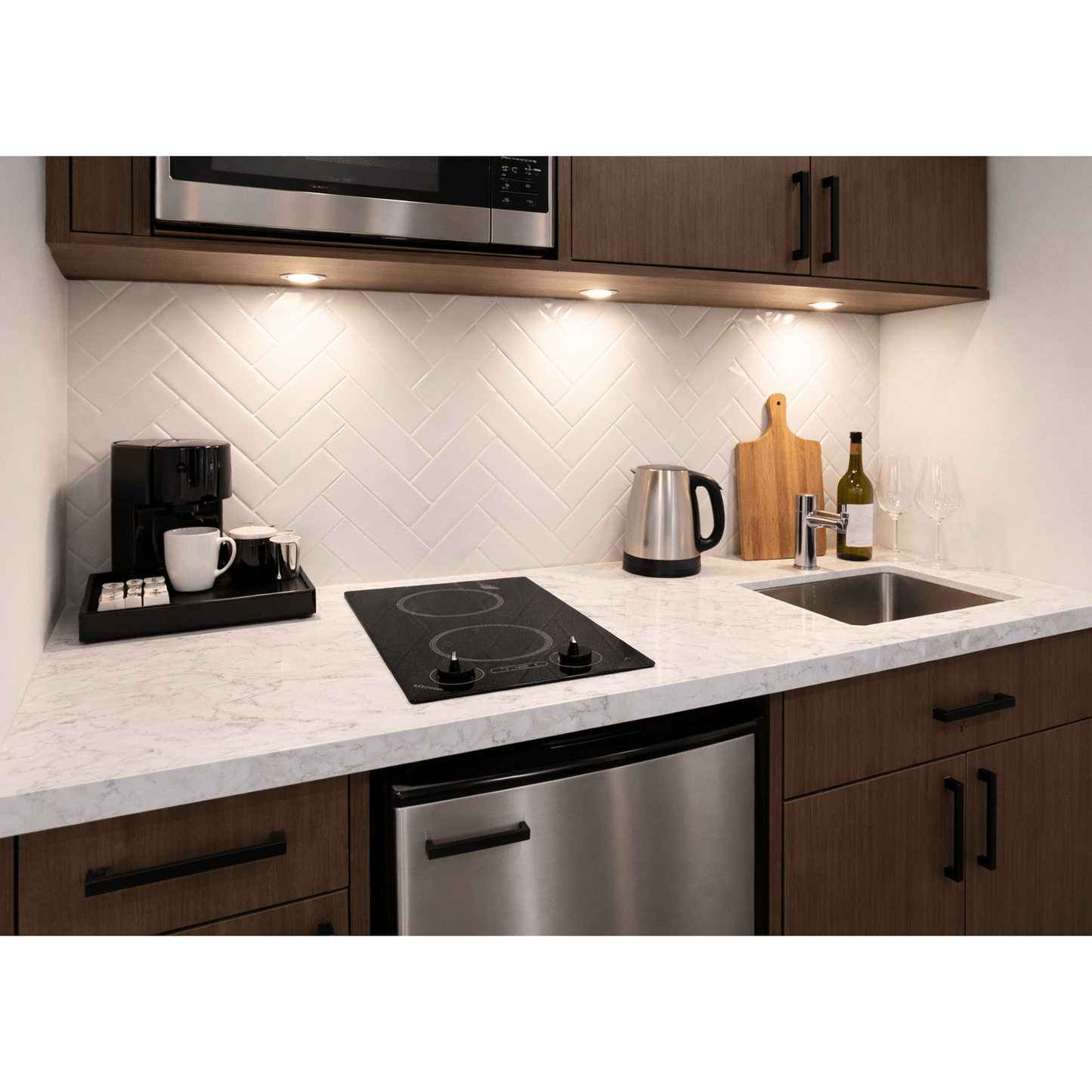 Kenyon Mediterranean 21" 2-Burner Black 120V Small Electric Cooktop With Knob Control