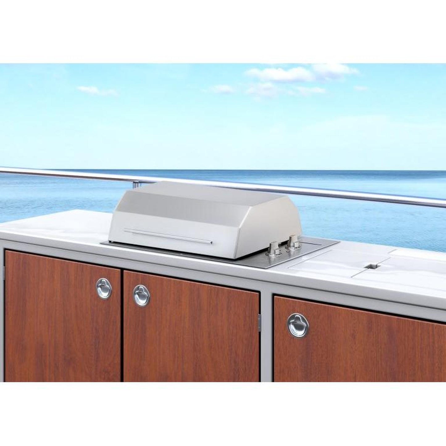Kenyon Texan 30" 2-Burner Single-Lid Built-In 240V Electric Grill With Knob Control