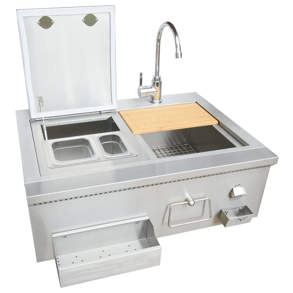 Kokomo Grills 30" Built-in Bartender Cocktail Station With Sink Bottle Opener and Ice Chest