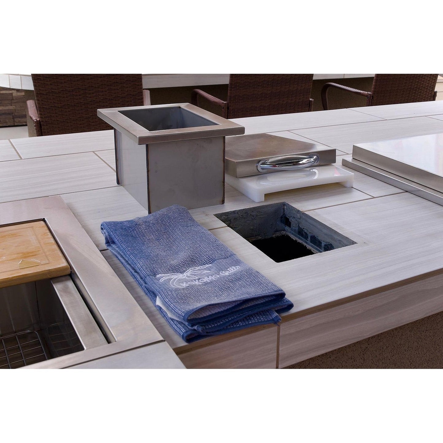 Kokomo Grills 7" Trash Chute and Cutting Board