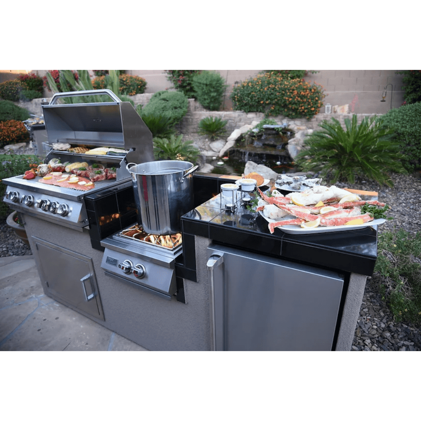 Kokomo Grills Power Burner 7'6" Long Modular Natural Gas BBQ Island Kitchen Package