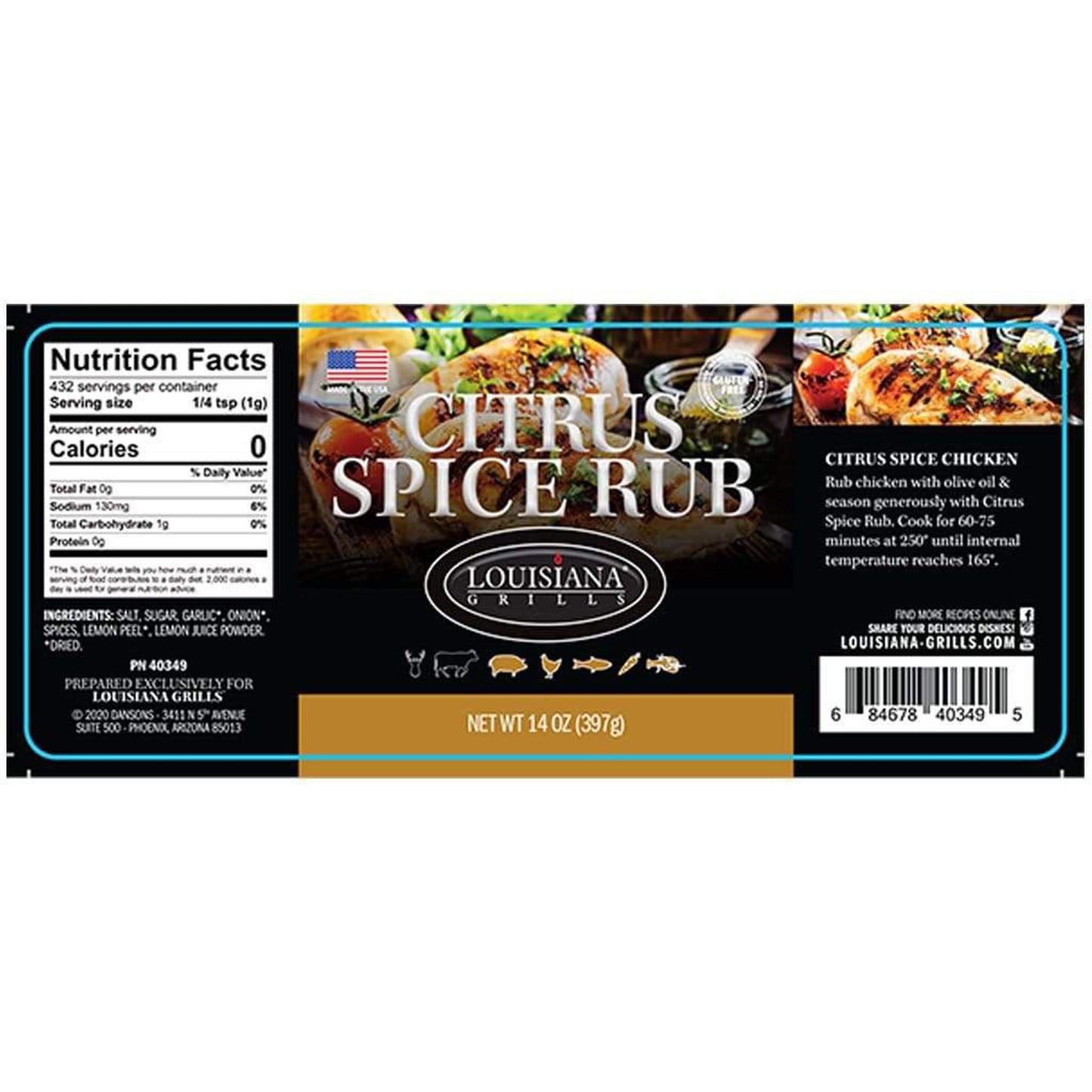 Louisiana Grills 14 Oz Citrus Spice Rub