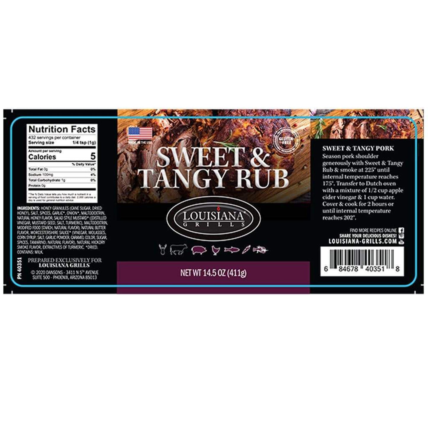 Louisiana Grills 14.5 Oz Sweet and Tangy Rub