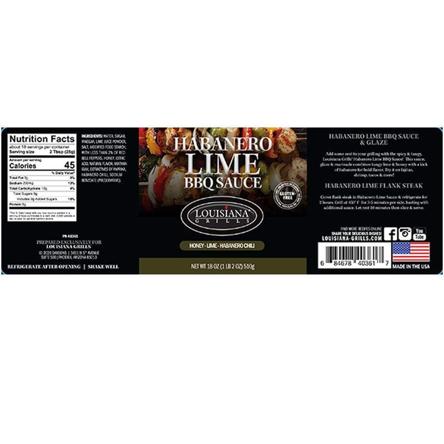 Louisiana Grills 18 Oz Habanero Lime BBQ Sauce