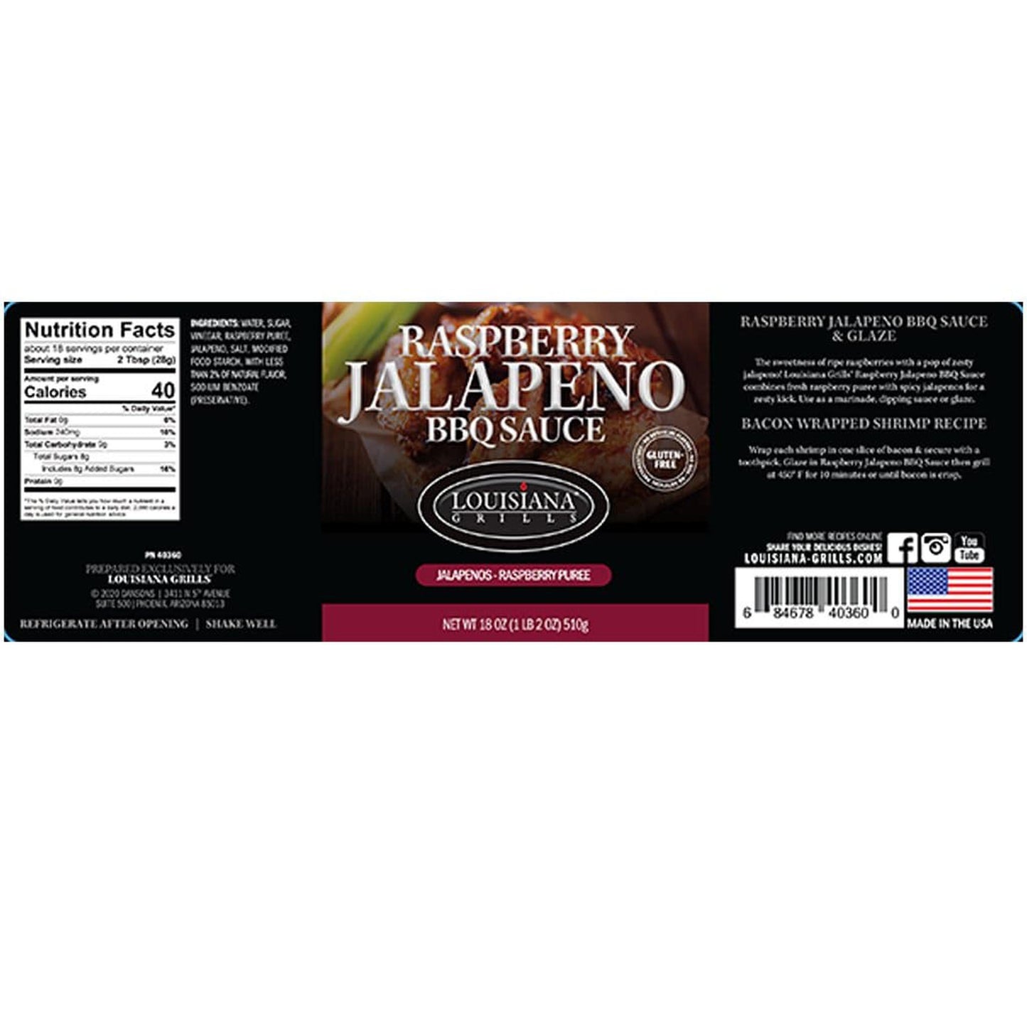 Louisiana Grills 18 Oz Raspberry Jalapeño BBQ Sauce