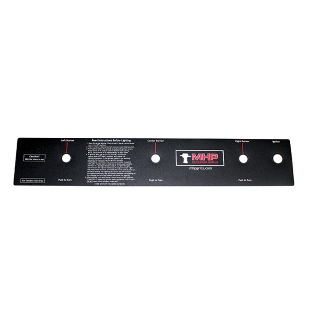 MHP GGCPLBLHE Control Panel Label for Hybrid, Infrared and Tri-Burn Grills