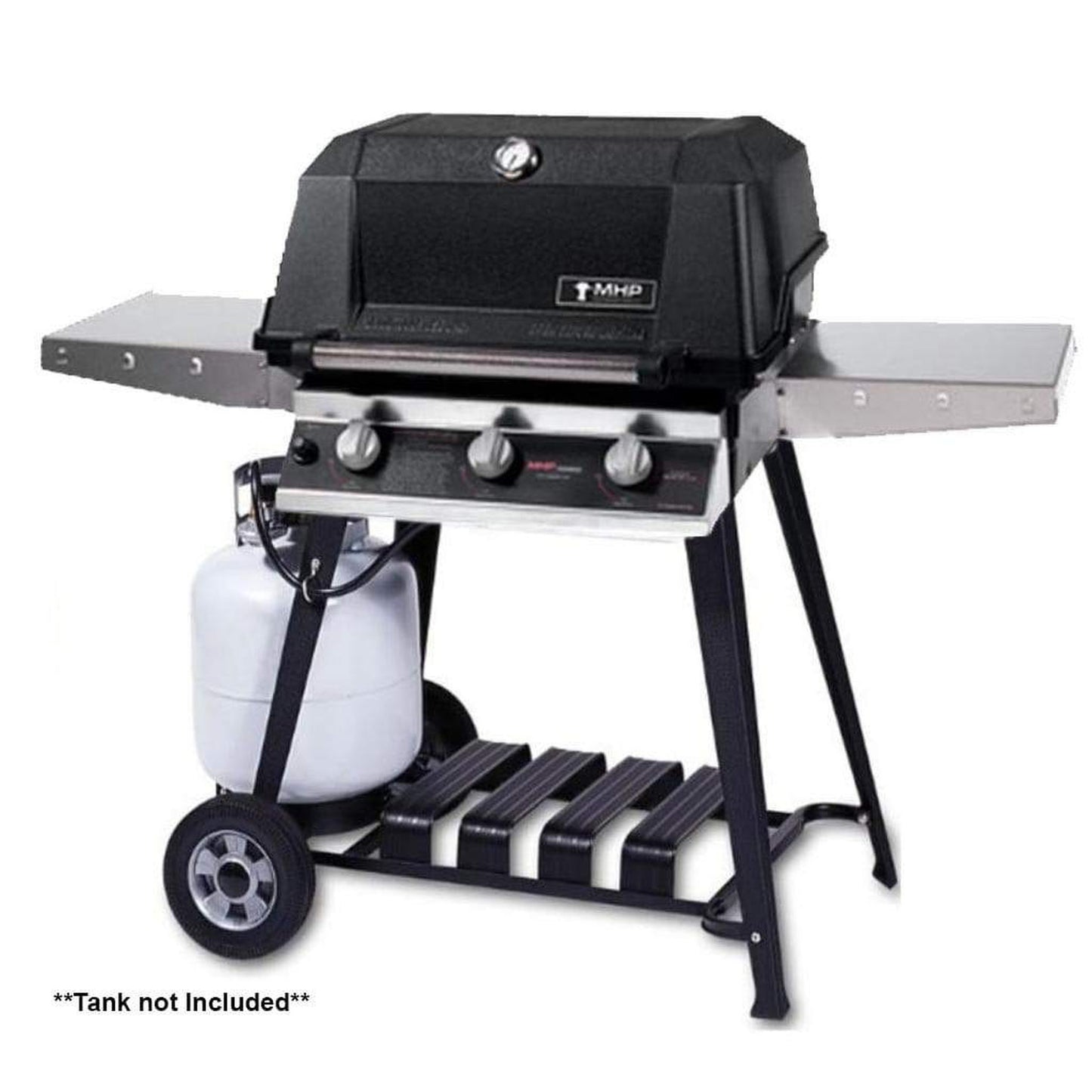 MHP WHRG4DD Hybrid Gas Grill Head With 2 Stainless Steel Shelves