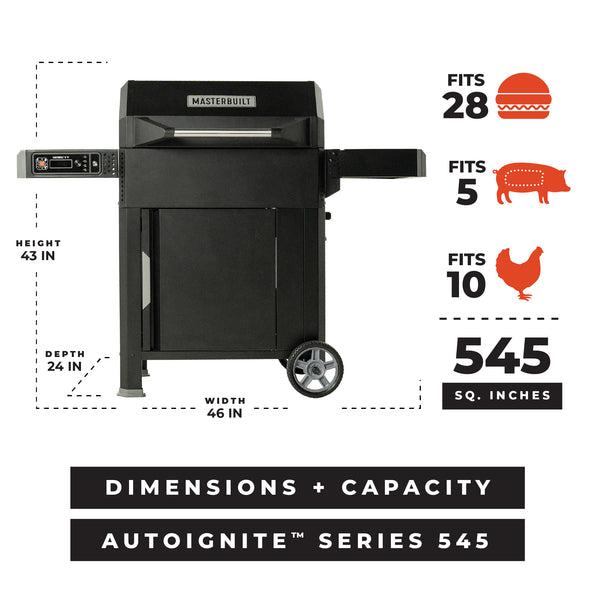 Masterbuilt AutoIgnite Series QuickFire 545 Digital Charcoal Grill and Smoker