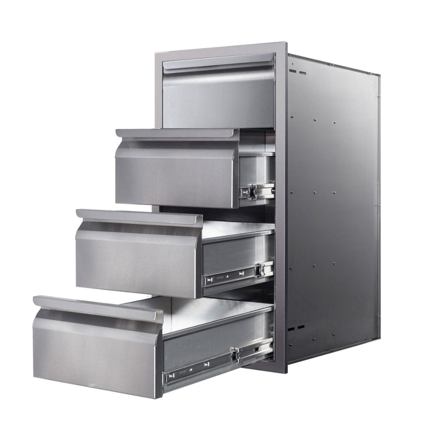 Memphis 15" Quadruple Access Stainless Steel Drawer Stack