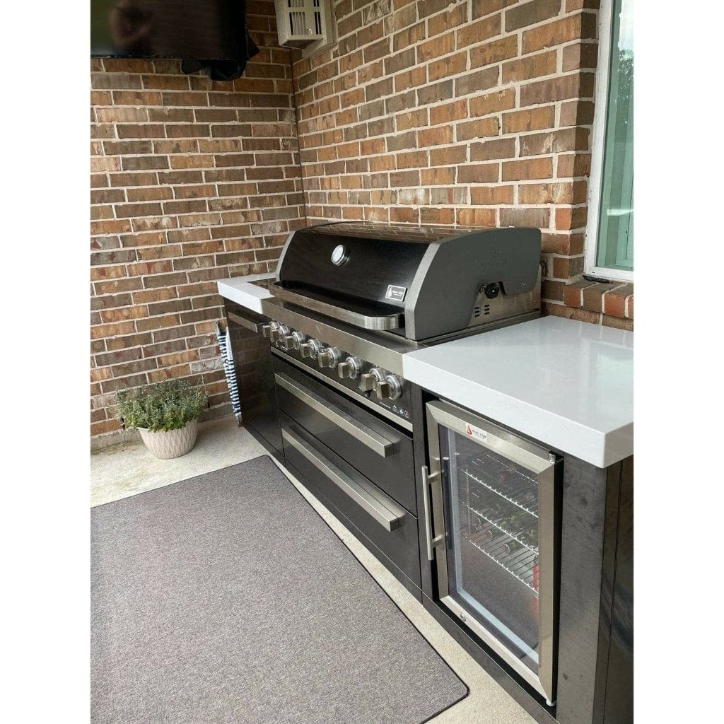 Mont Alpi 805 Deluxe Gas Island Grill with Fridge Cabinet Module