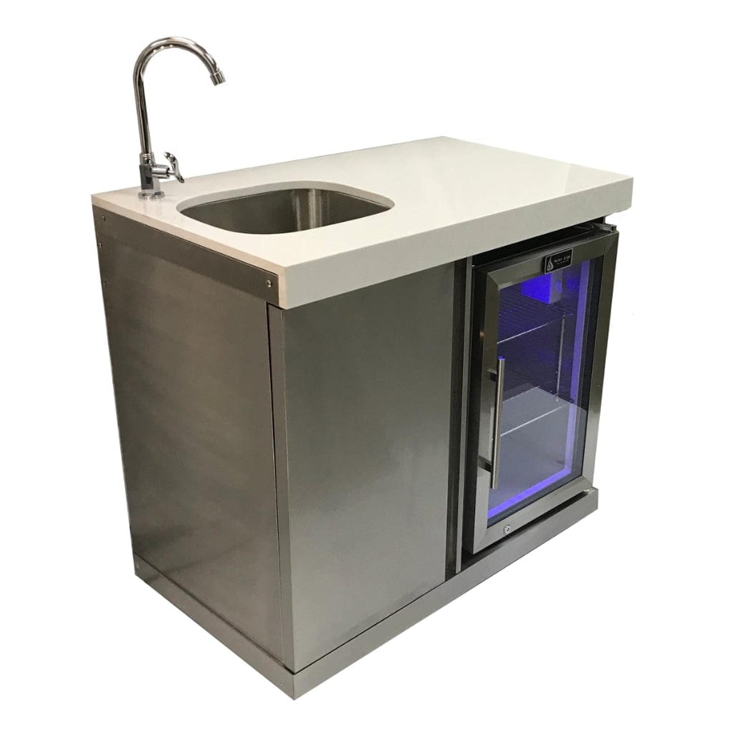 Mont Alpi Beverage Center Cabinet Module with Outdoor Fridge & Sink