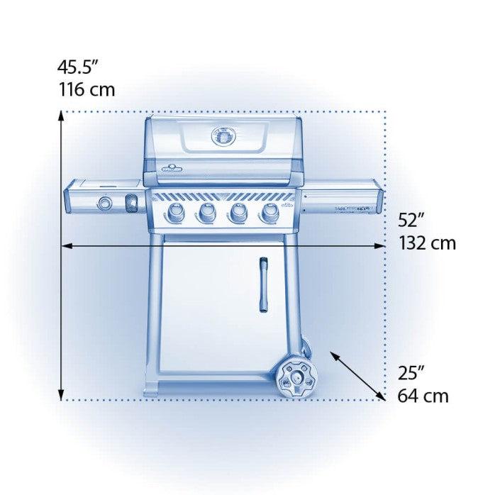 Napoleon Freestyle 425 Graphite Grey 52" Propane Gas Grill With Range Side Burner