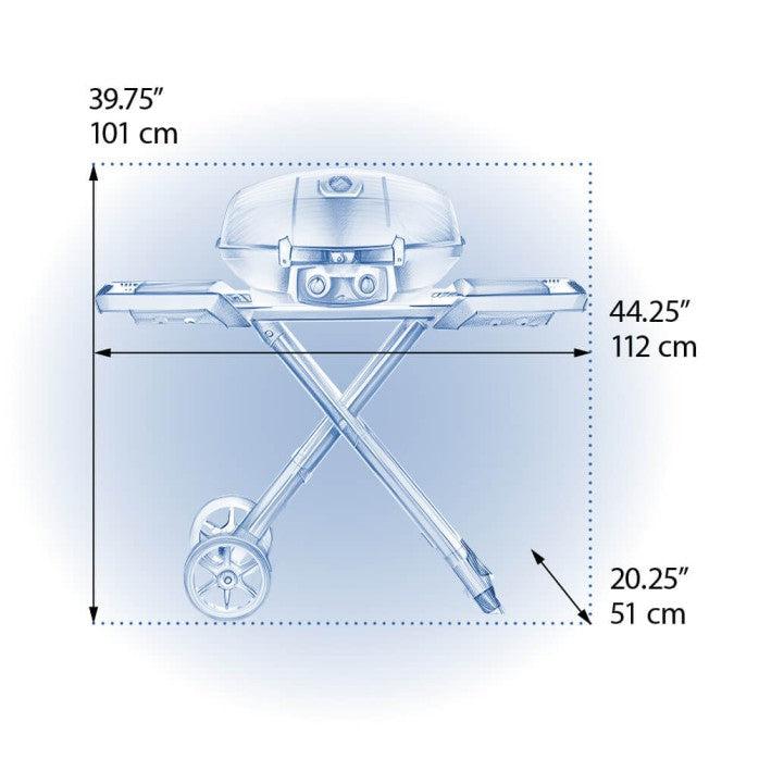 Napoleon Phantom TravelQ PRO 285 Portable Propane Gas Grill With Scissor Cart