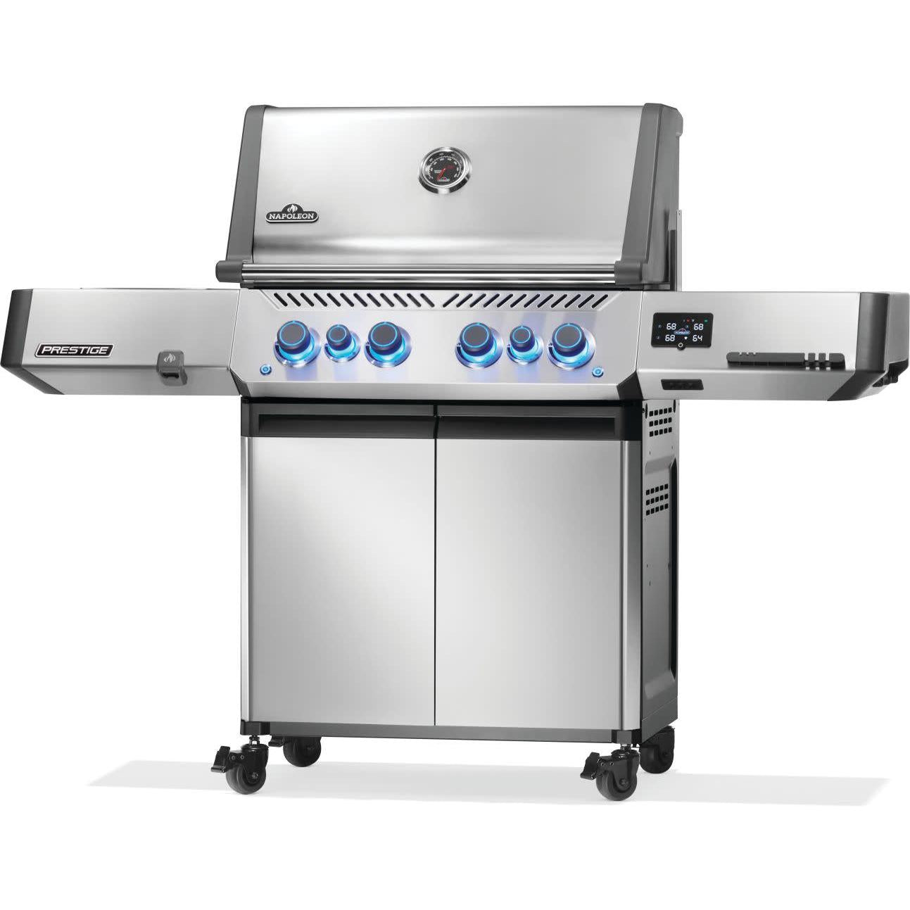 Napoleon Prestige 500 Connected RSIB 66" Freestanding Propane Gas Grill With Infrared Side and Rear Burner
