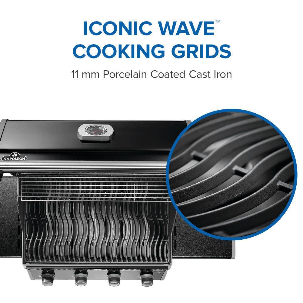 Napoleon Rogue 525 57" Black 4-Burner Freestanding Natural Gas Grill With Cast Iron Cooking Grates