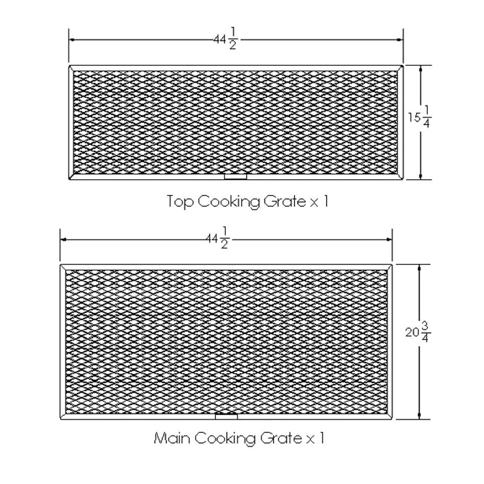 Old Country BBQ Pits G3 24x48 BBQ Smoker Top & Main Cooking Grates