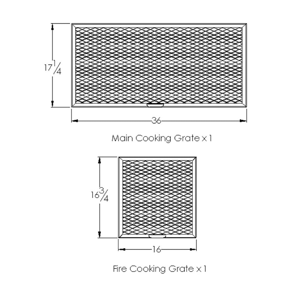 Old Country BBQ Pits Pecos BBQ Smoker Main & Firebox Cooking Grates