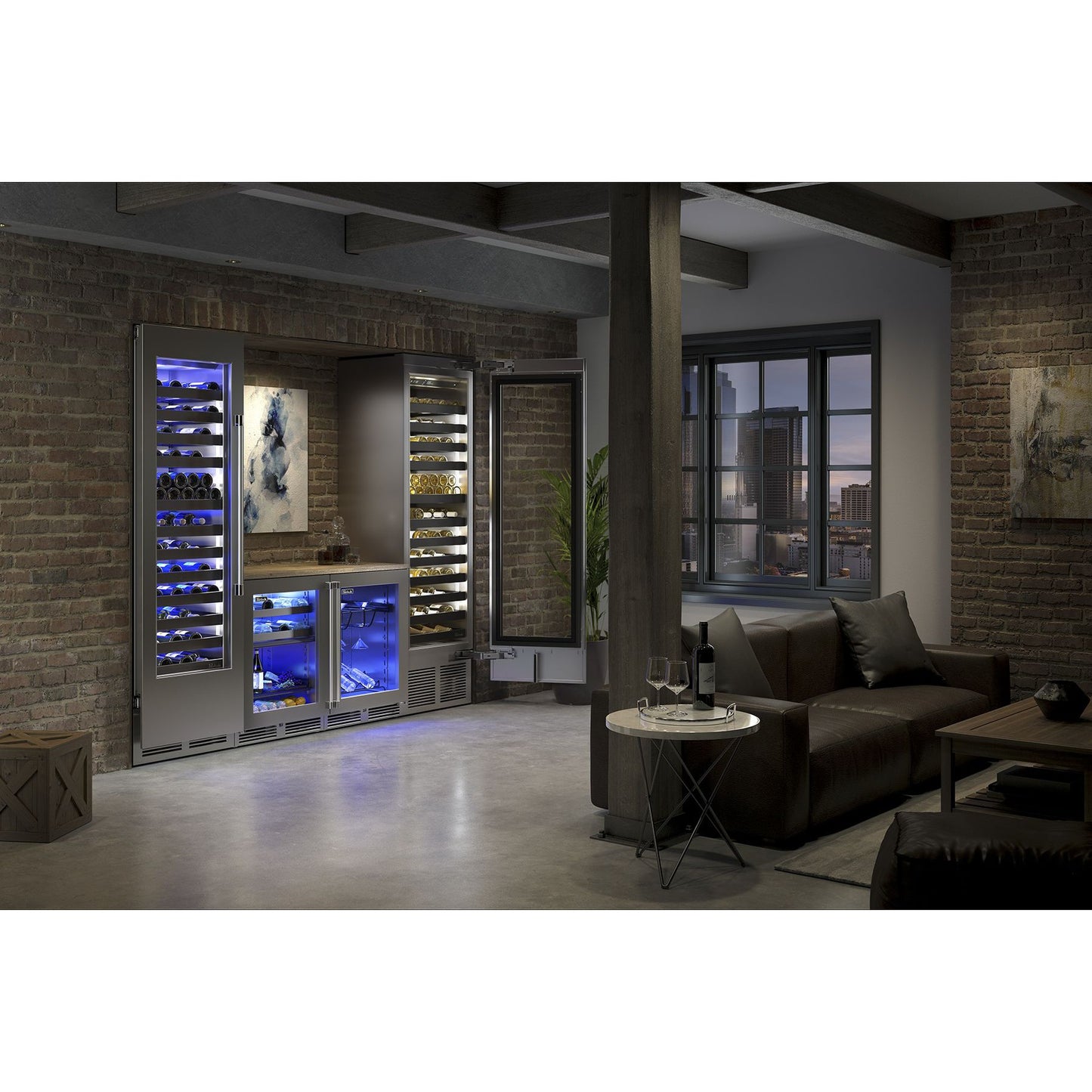 Perlick Signature Series 24" Marine Grade Wine Reserve with Fully Integrated Panel-Ready Solid Door Hinge Right