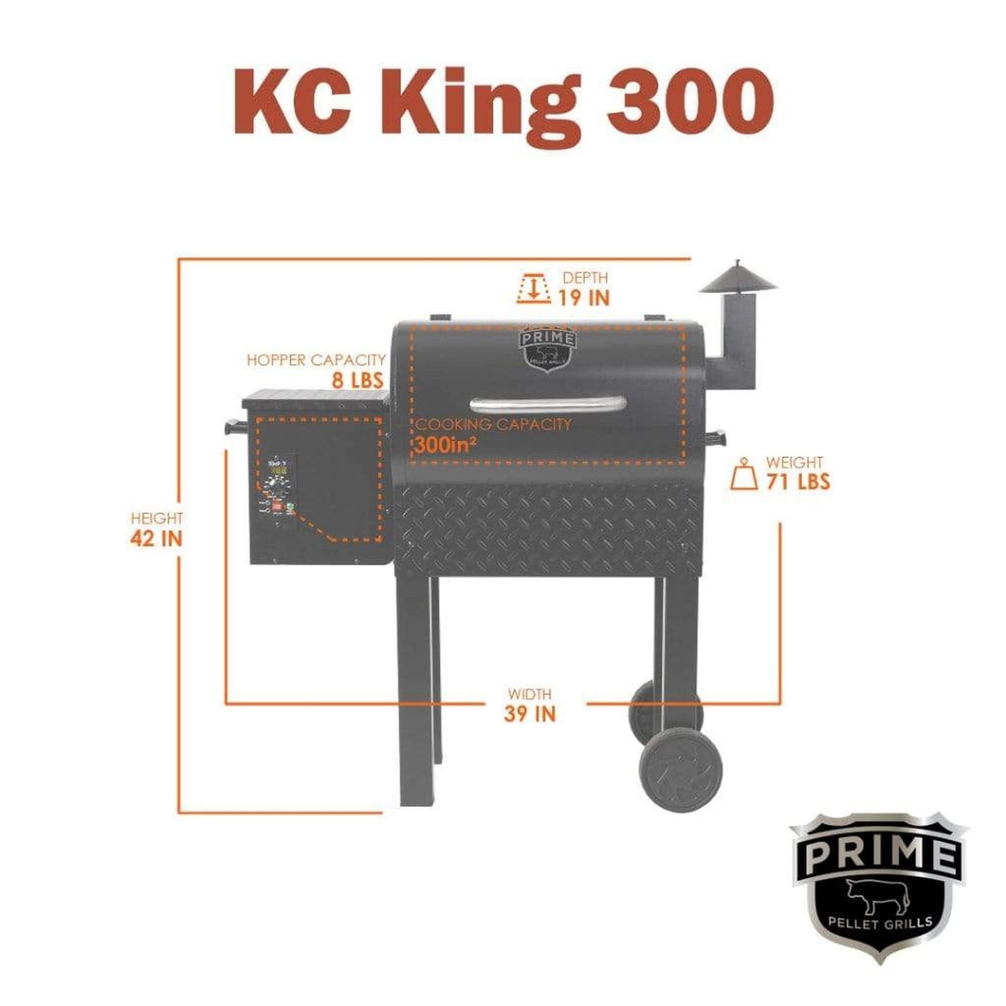 Prime Pellet Grills KC King 300 Electric Pellet Grill by Fire Sense