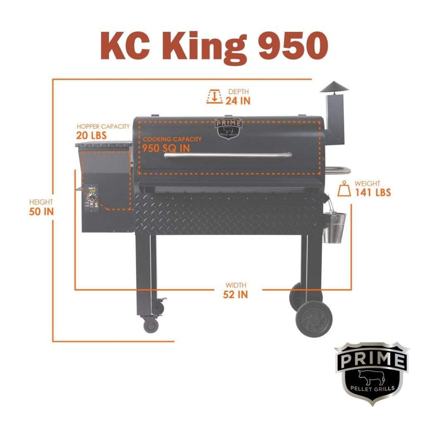 Prime Pellet Grills KC King 950 Electric Pellet Grill by Fire Sense