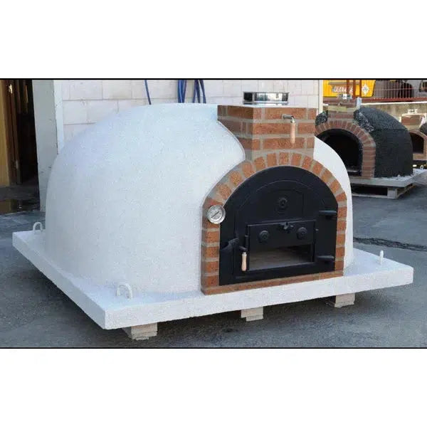 ProForno Dymús 30" Red Traditional Wood Fired Brick Pizza Oven with Cast Iron Door