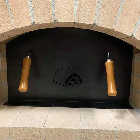 ProForno Mediterranean PRO 30" Native Red Traditional Wood Fired Brick Pizza Oven with Matte Black Door