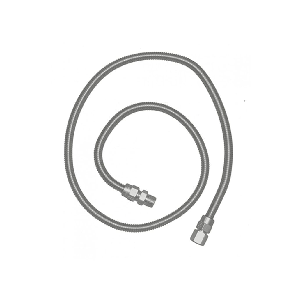 Renaissance 48" Stainless Steel Flex Hose - 3/8" Female Flares with Adapters