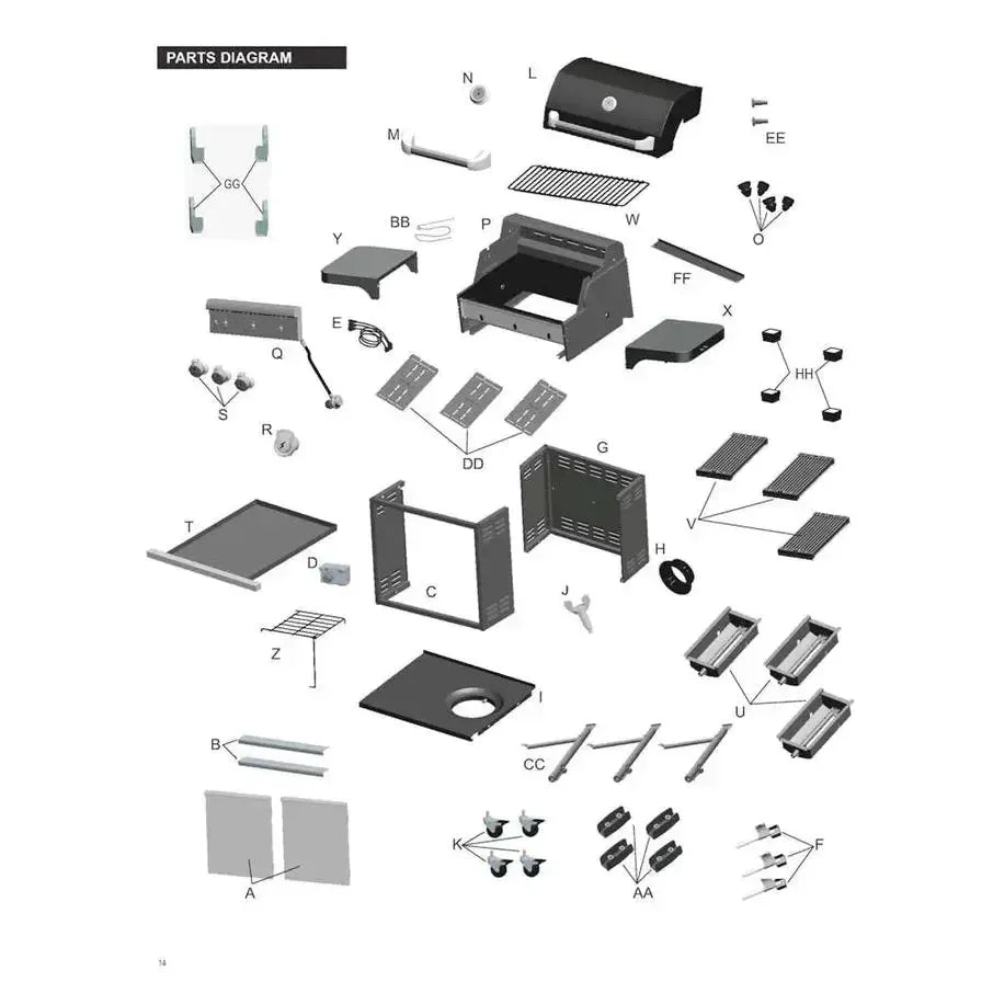 Saber Cast Stainless 3-Burner Freestanding Gas Grill
