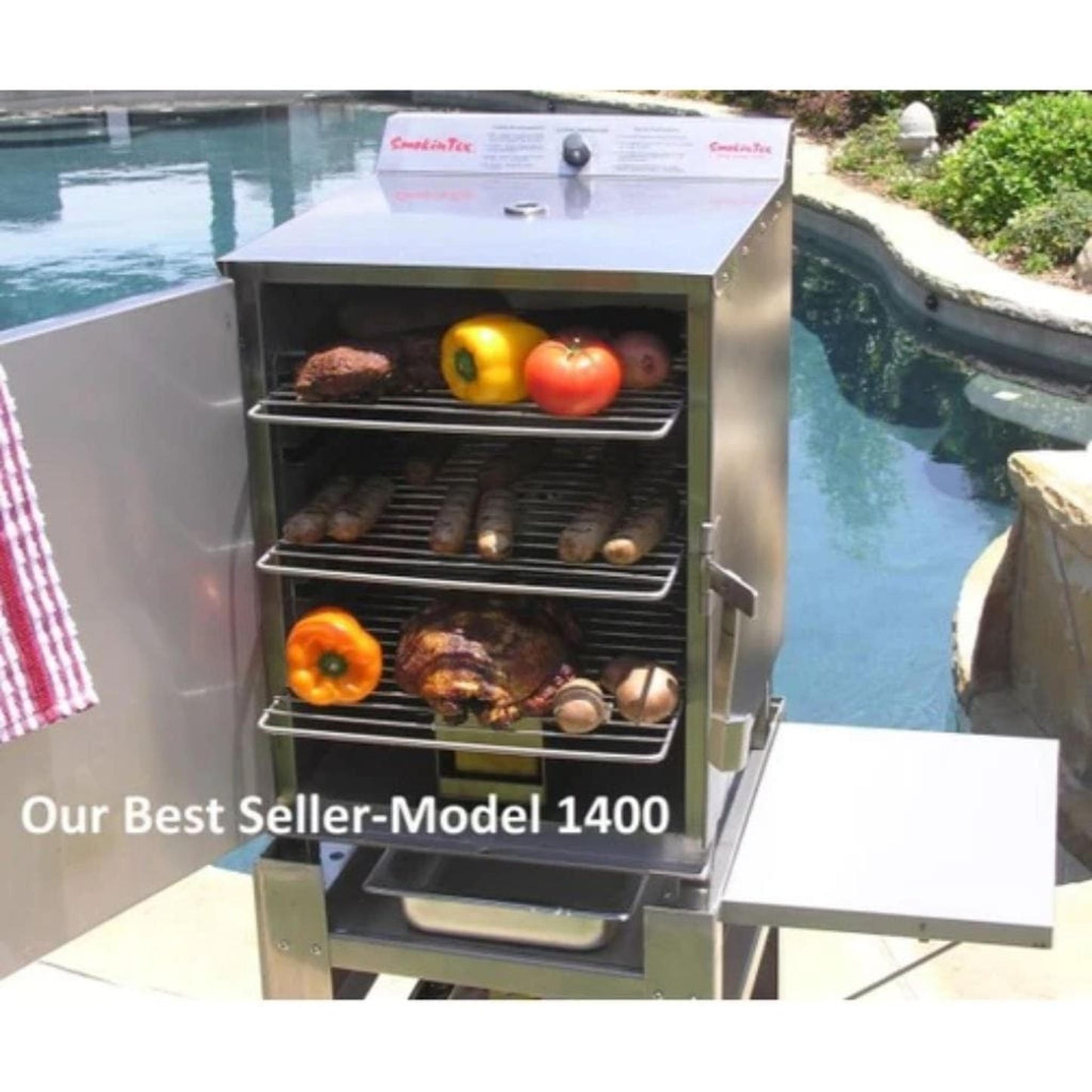 SmokinTex 17" Stainless Steel 1400 Pro Series Residential BBQ Electric Smoker