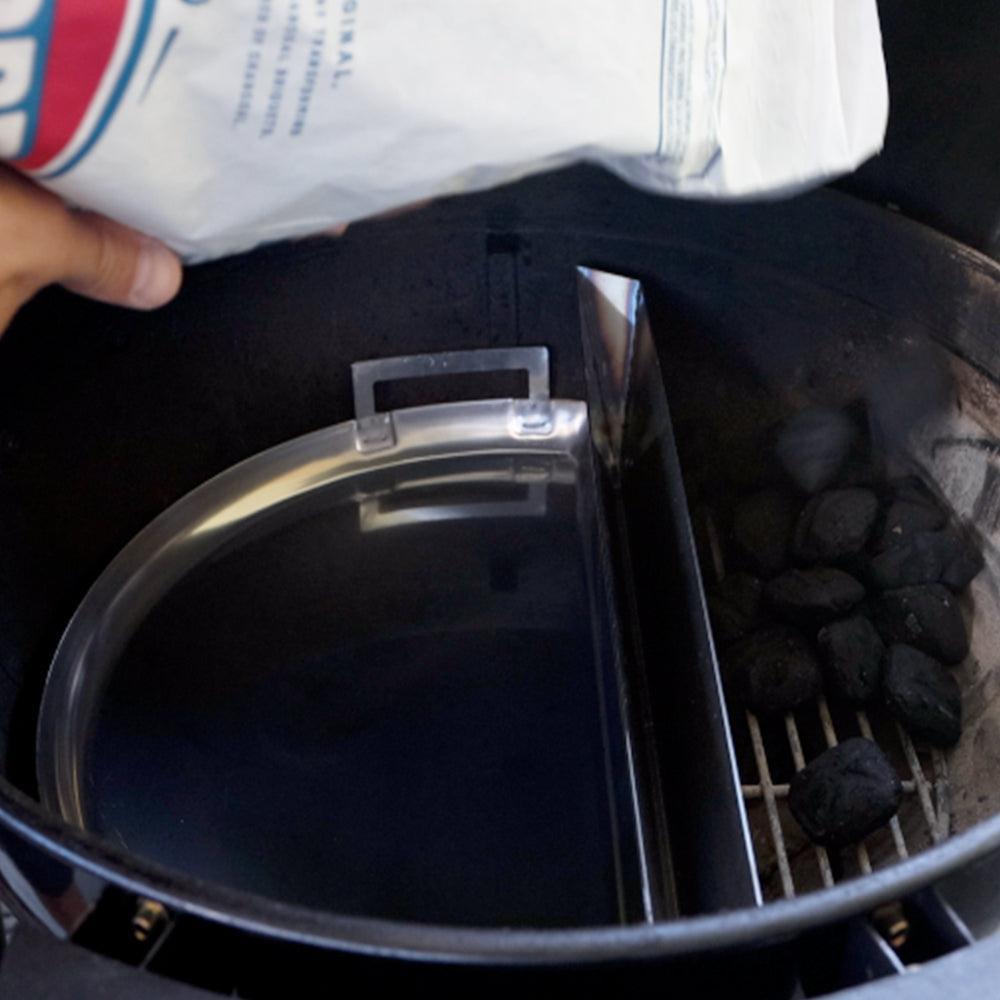 SnS Grills 22" Moveable Grill Water Wall Reservoir Pan for Charcoal, Gas and Pellet Grills