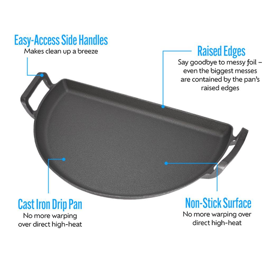 SnS Grills Drip 'N Griddle 18" Cast Iron Pan