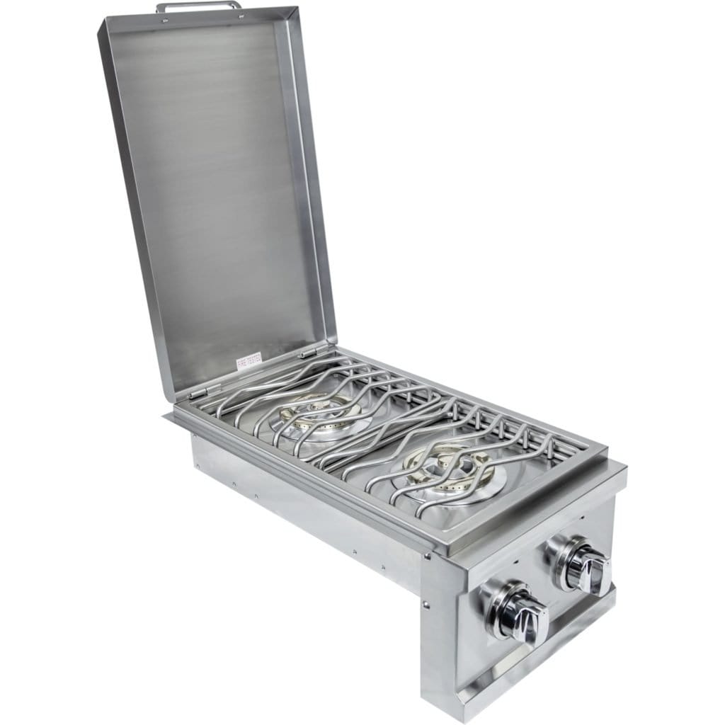 Sole Gourmet 13" Built-In Liquid Propane Gas Double Side Burner With White LED Lights