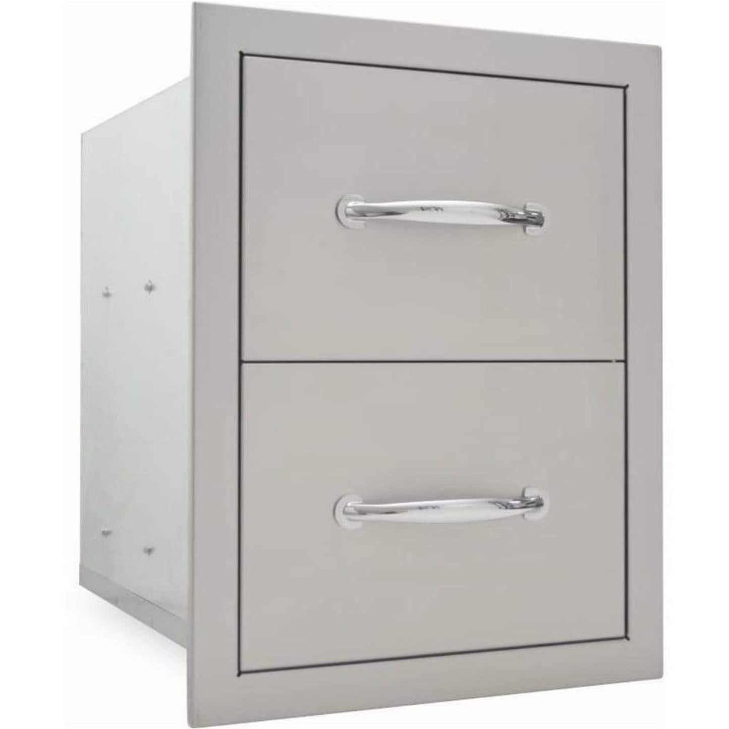 Sole Gourmet 17" Stainless Steel Enclosed Deluxe Double Drawers