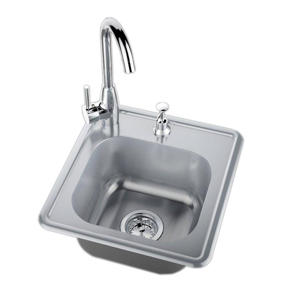 Sunstone 17" Stainless Steel Drop in Single Sink with Hot & Cold Water Faucet