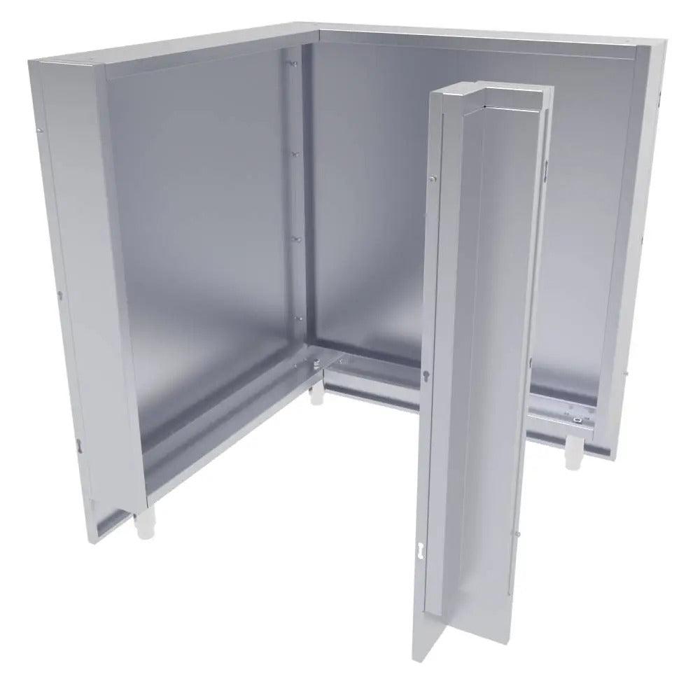 Sunstone 31" x 31" 90 Degree Stainless Steel Back Panel Corner Cabinet Package