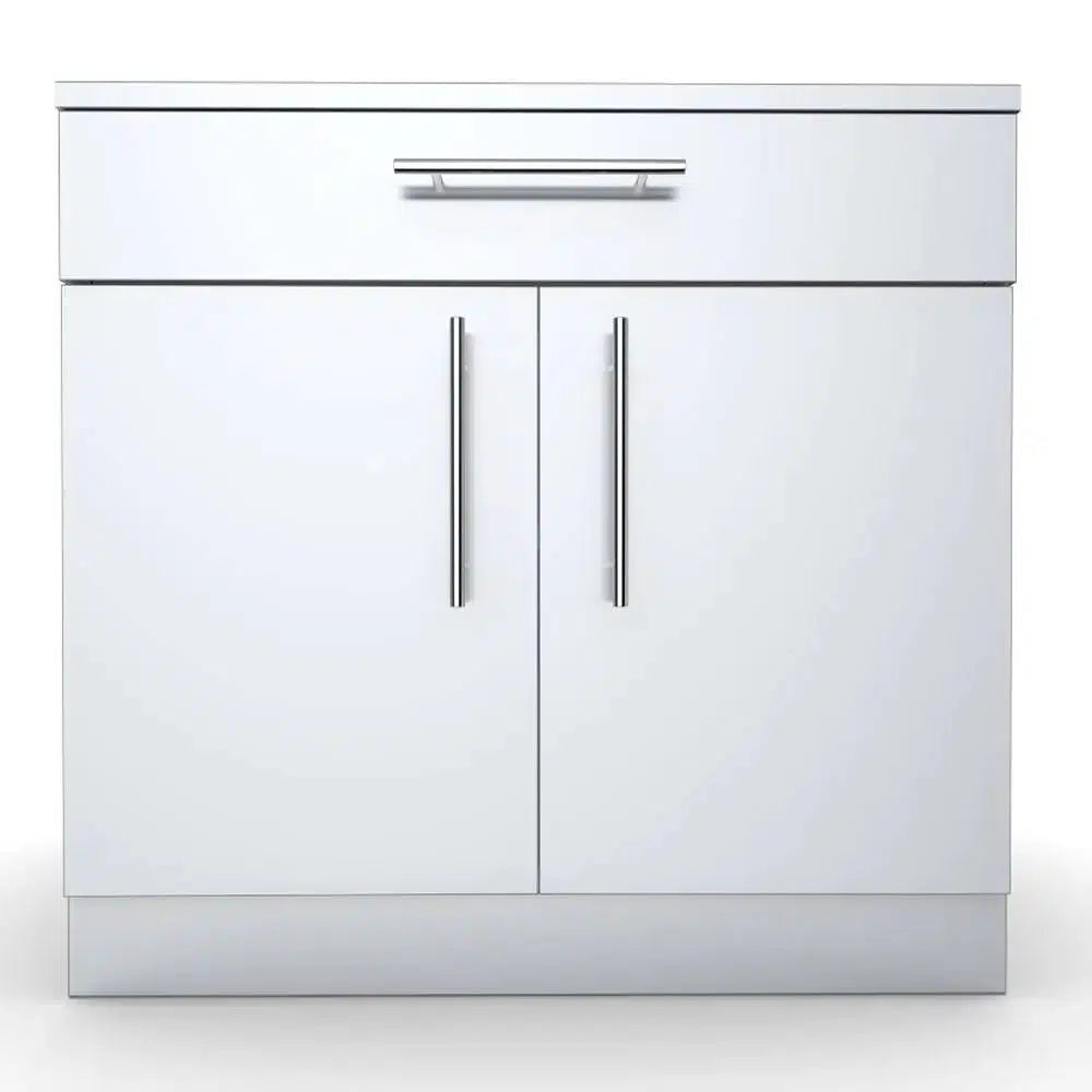 Sunstone 36" Stainless Steel Double Door Base Cabinet w/Shelf & Reversible Top Drawer