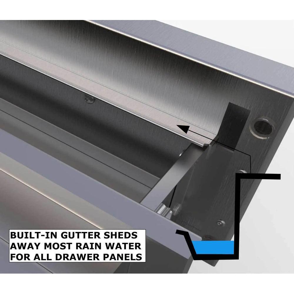 Sunstone Designer Series 30" x 6" Stainless Steel Multi-Configurable Drawer with Self-Leveling Legs