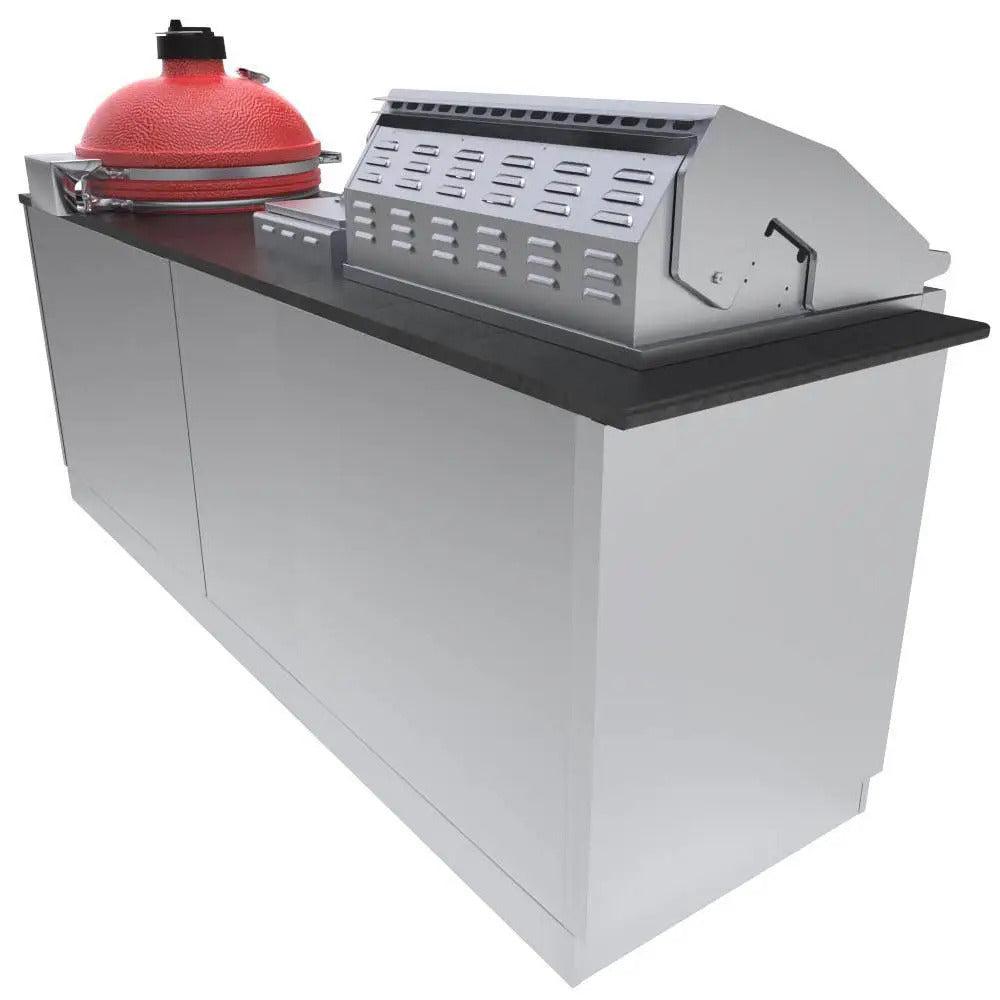 Sunstone Kamado 8ft Stainless Steel Cabinet Island Package