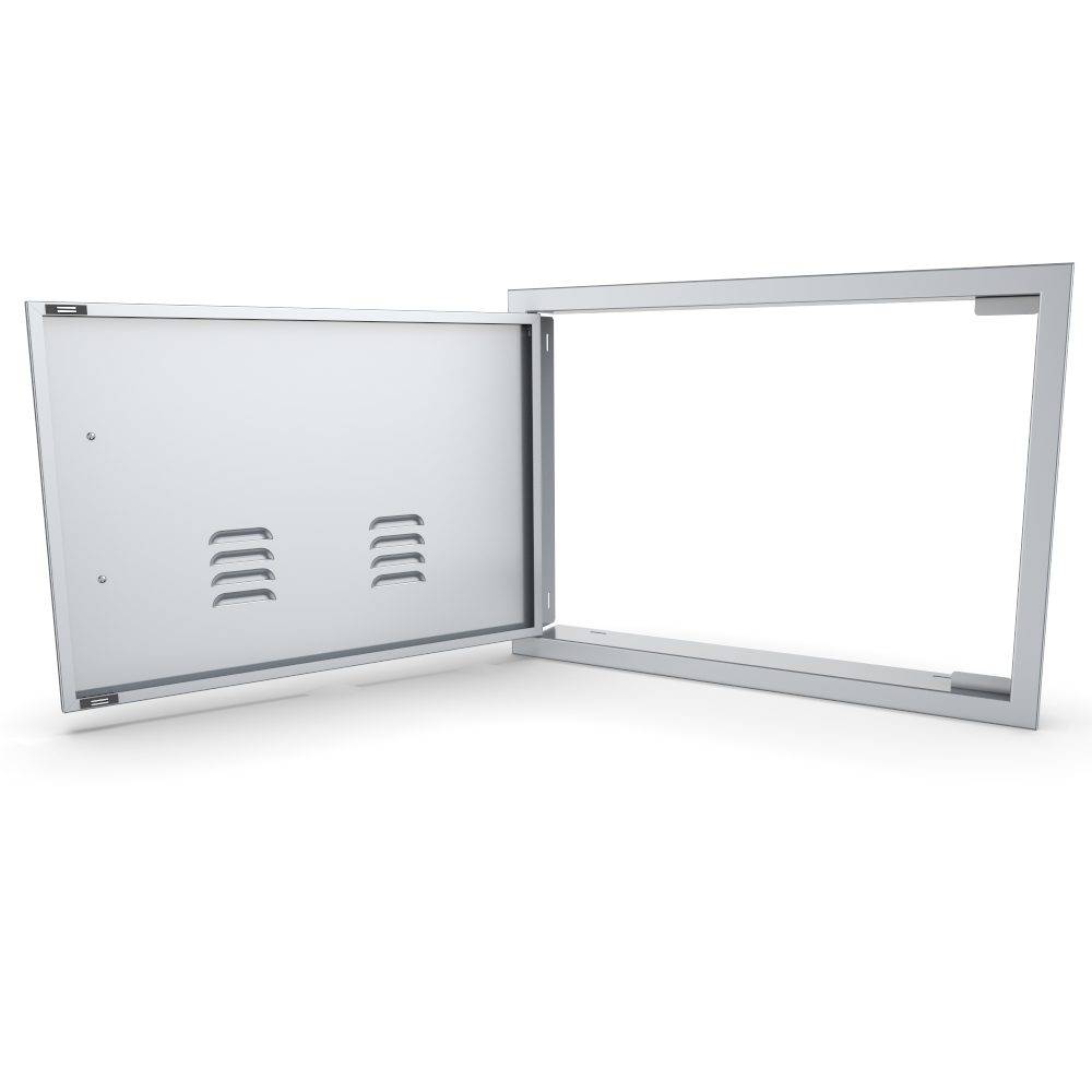 Sunstone Signature Series 17" x 24" Stainless Steel Beveled Frame Right Swing Horizontal Vented Door