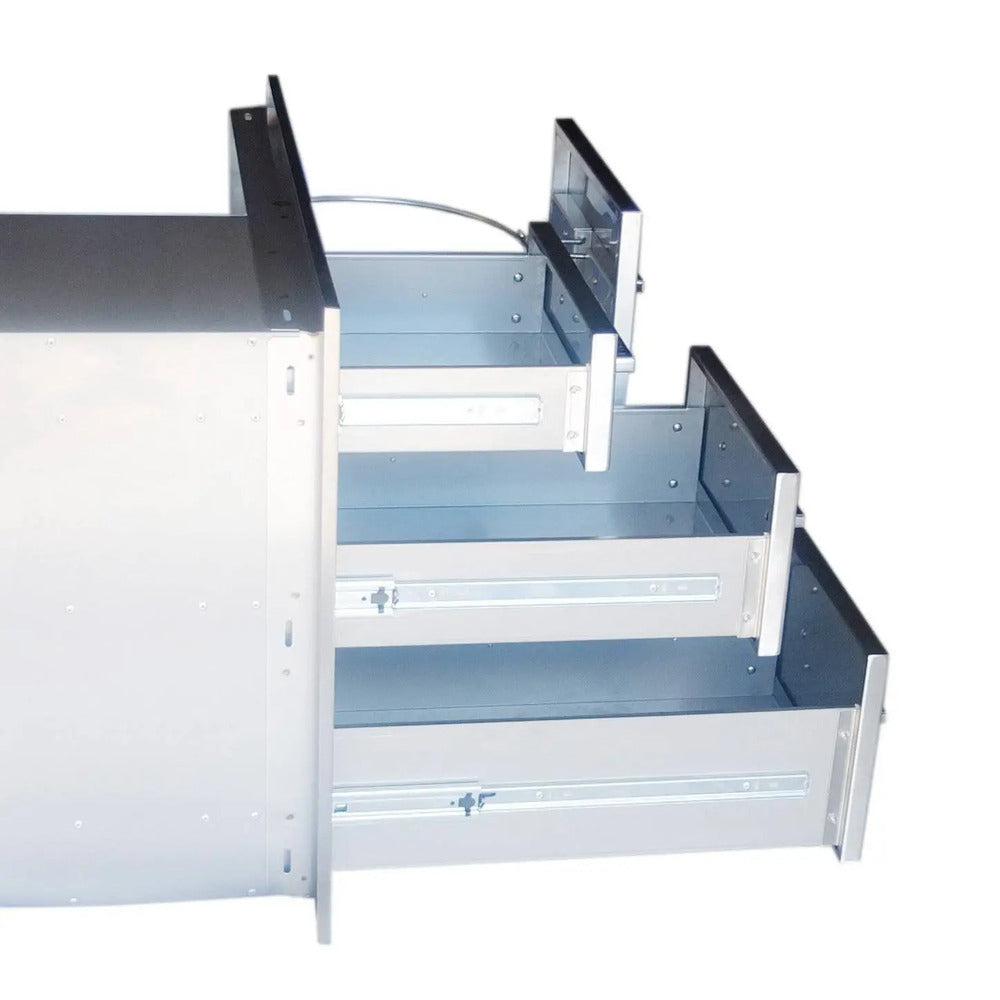 Sunstone Signature Series 30" Stainless Steel Beveled Frame Propane Combo w/Trash Bag Ring & Triple Drawer Unit