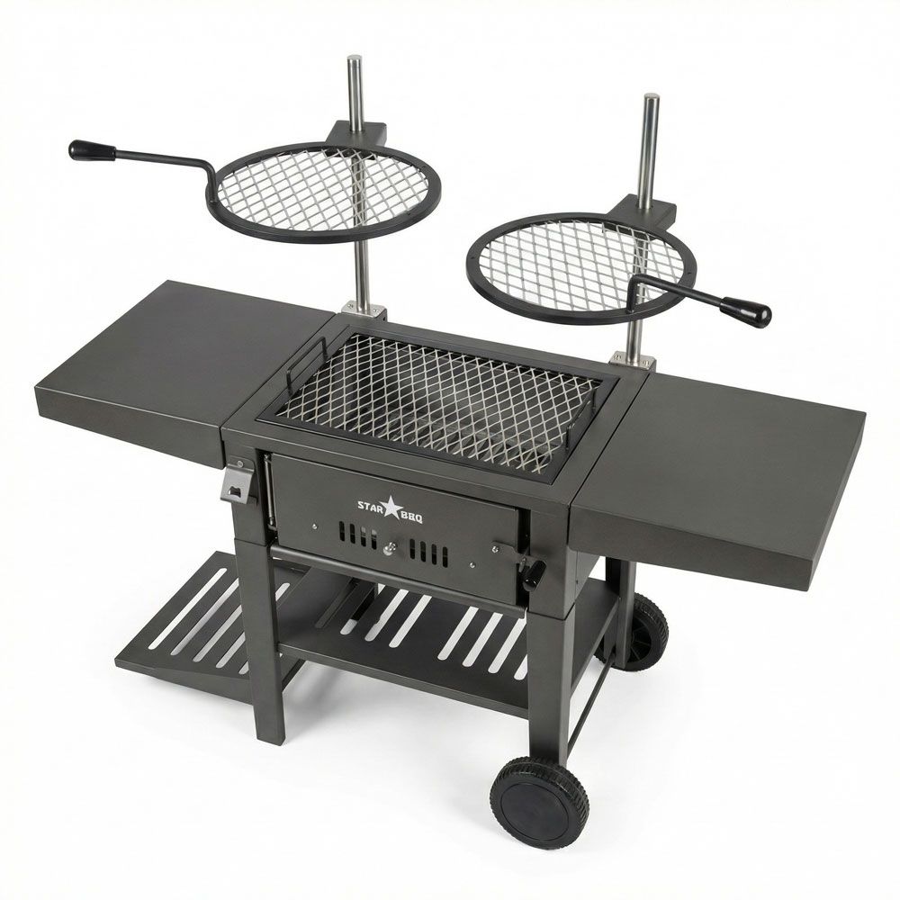 Sunstone StarBBQ 24" Charcoal Griller Base w/Post-Mount Griller Rim & ExGrate Cooking Grate