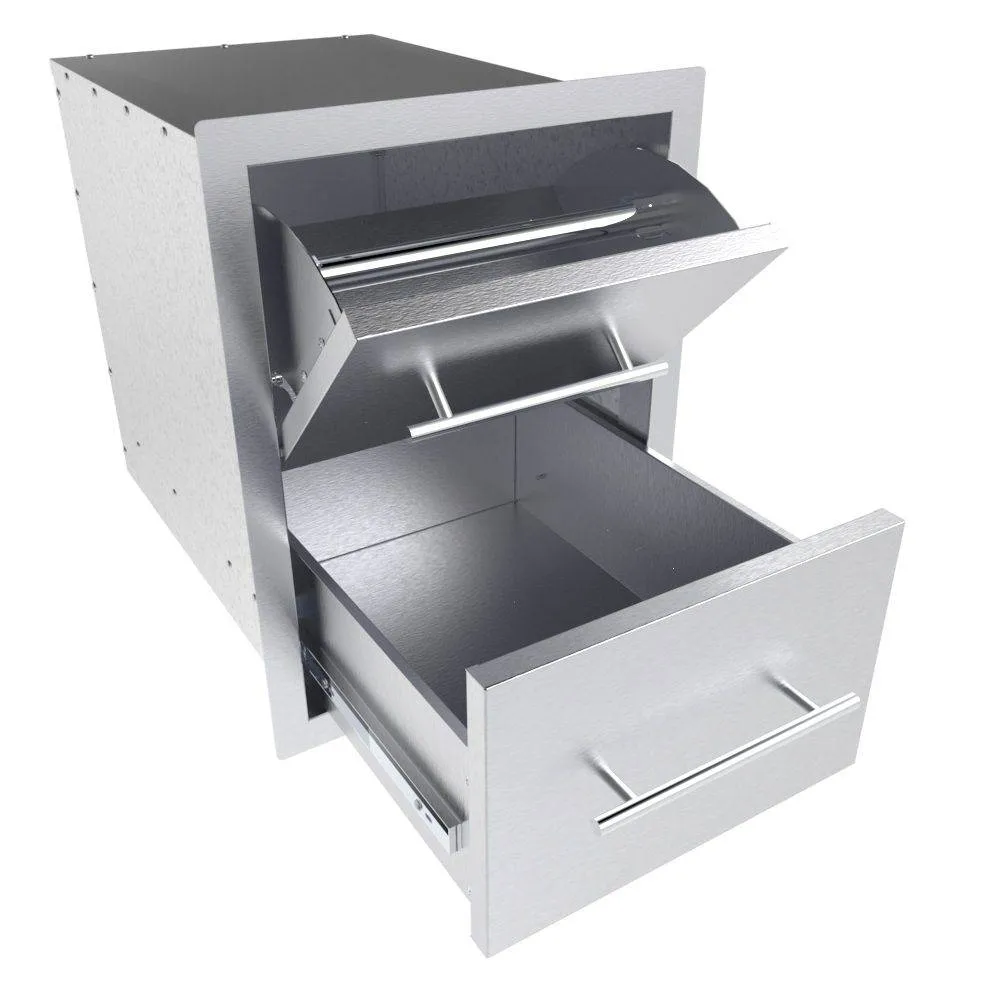 Sunstone Texan Series 16" Stainless Steel Swivel Paper Towel Holder & Single Extra-Large Drawer