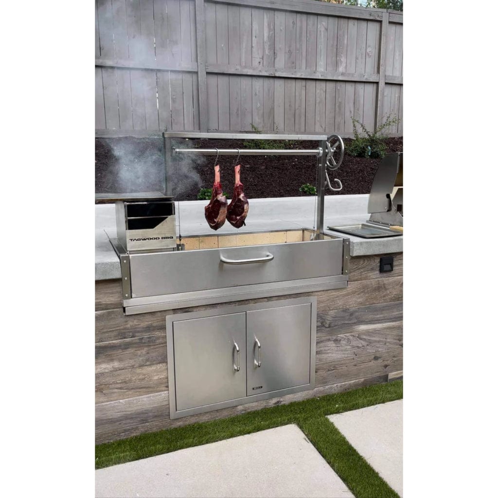 Tagwood BBQ 48" BBQ05SS All Stainless Steel Santa Maria Argentine Built-In Wood Fire & Charcoal Grill