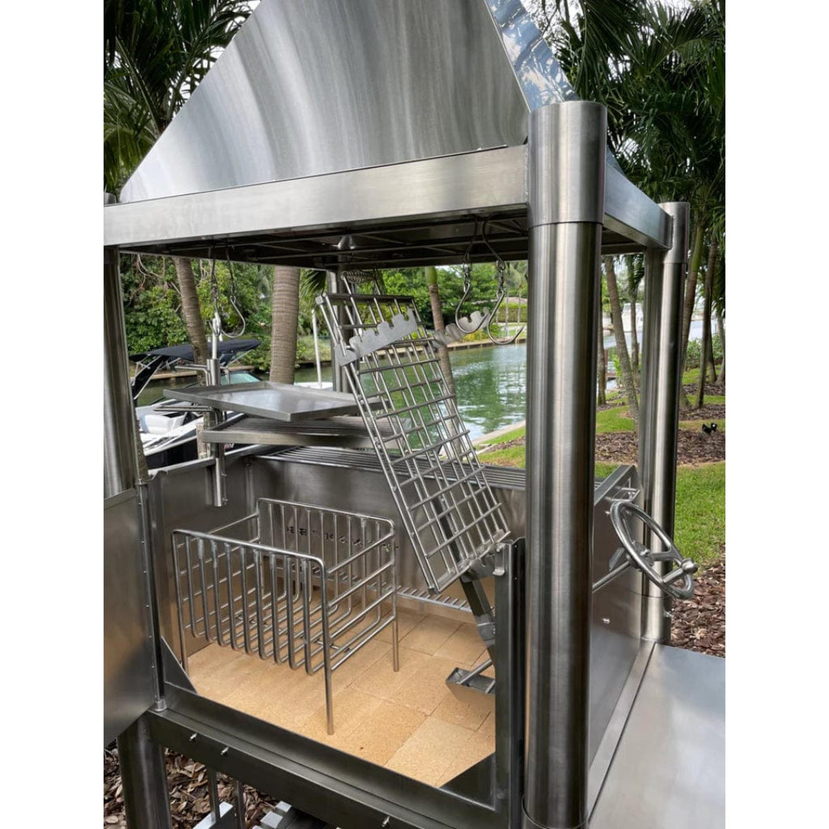 Tagwood BBQ 61" BBQ02SS The Beast All Stainless Steel Argentine Wood Fire & Charcoal Grill w/ Asador
