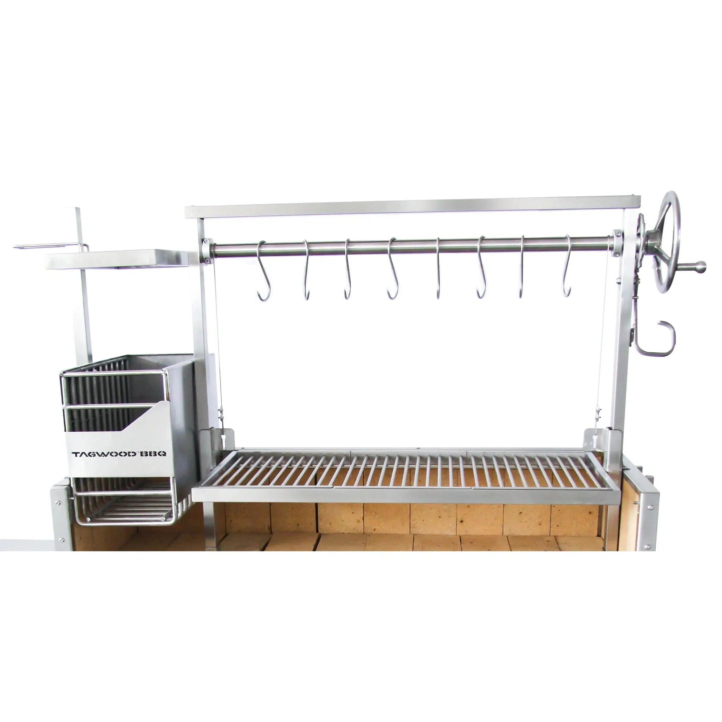 Tagwood BBQ Argentine Santa Maria BBQ08SS 74" Stainless Steel Wood Fire and Charcoal Grill
