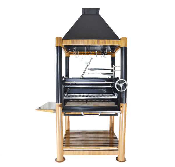 Tagwood BBQ The Beast Argentine Santa Maria Style 36" x 17" Stainless Steel Wood Fire and Charcoal Gaucho Grill