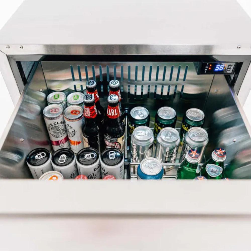 TrueFlame 24" 5.3c Deluxe Outdoor Rated 2-Drawer Fridge